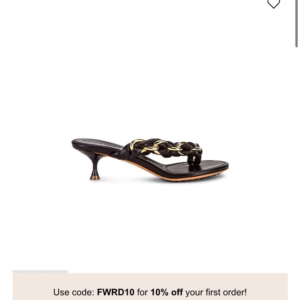 Bottega Veneta Black and Gold Heeled Sandals